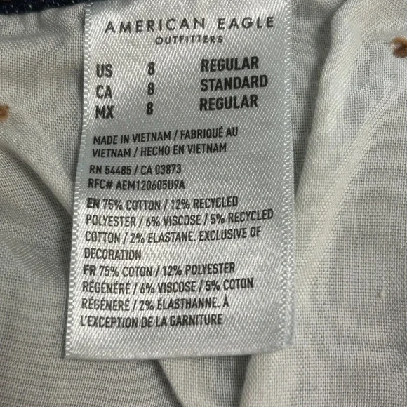 American Eagle Next Level Stretch Kick Boot Jeans Dark Wash Indigo 8 AE 30x31 - Picture 11 of 12